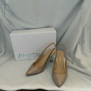 ✨ Betsey Johnson Rhinestone Slingback Heels:  Size 8.5 ✨